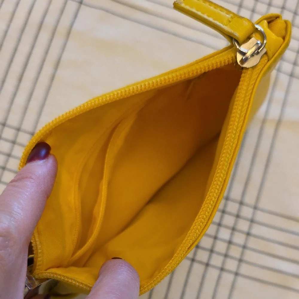 Chic Yellow Wristlet with Silver Accent - Picture 3 of 4